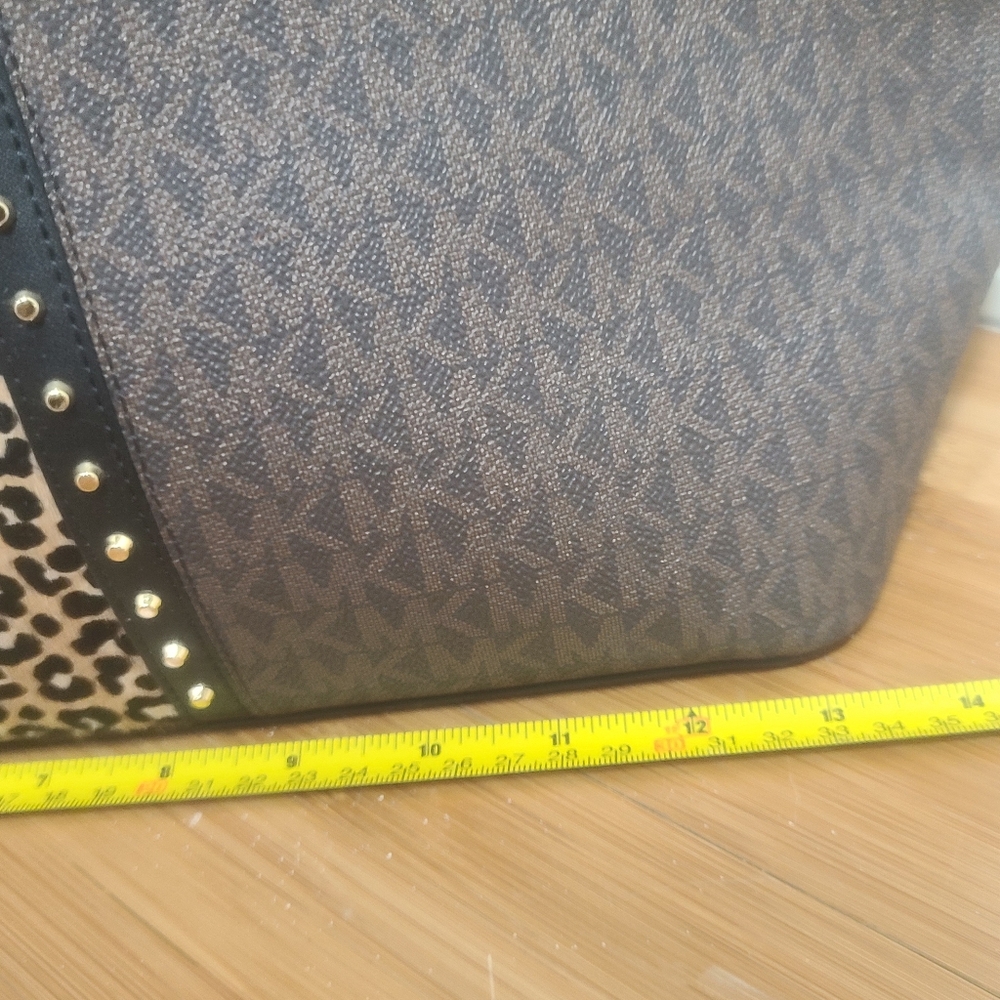MICHAEL KORS Eliza Large East West Open Tote Purse Handbag, Brown, New - Picture 11 of 16